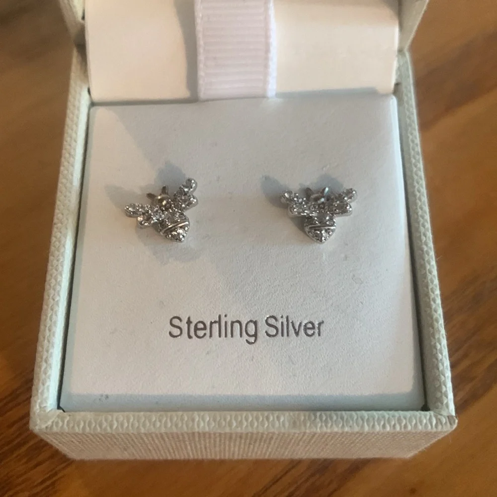 Rachel ashwell Sterling Silver bee  Stud Earrings 79